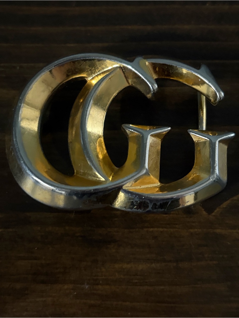 Gucci Vintage Gold Plated Double G Logo Belt Buckle. - Picture 3 of 13